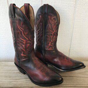 Boulet Dress Mens Black Cherry Cowboy Western Boots 8.5 3E 7027 CAN